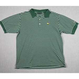 Masters Collection Golf Polo Shirt L Green Stripe VTG Mercerized Cotton Augusta